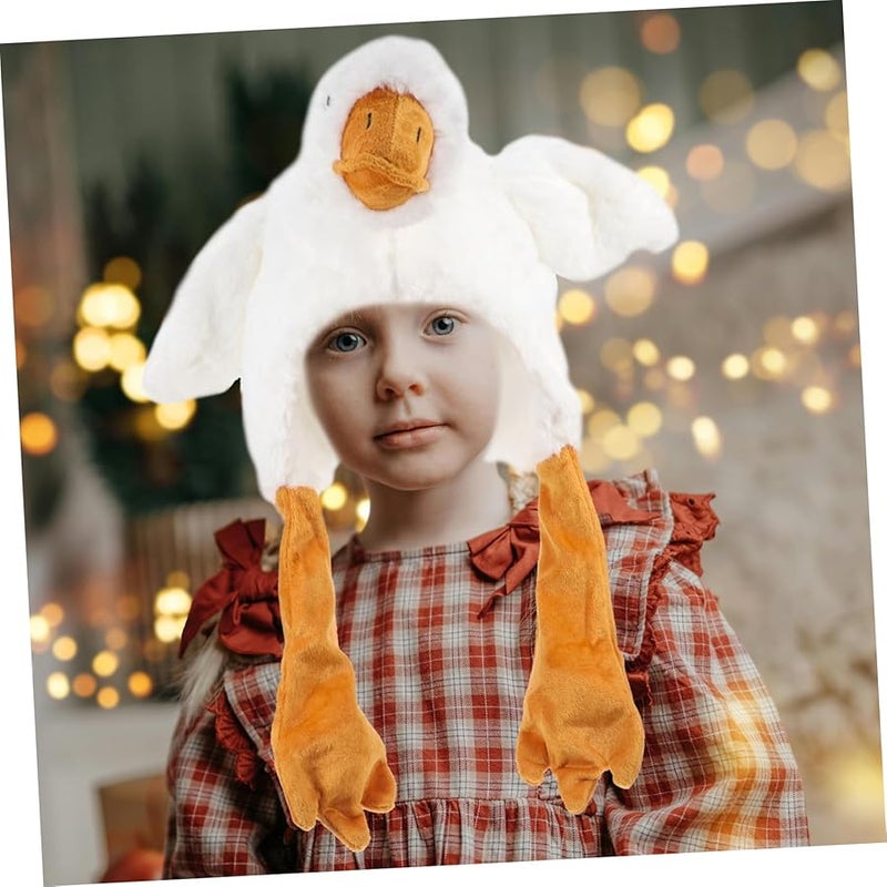 Interactive Goose Plush Headpiece Realistic Soft Prop For Storytelling Photo Shoots - Image 5